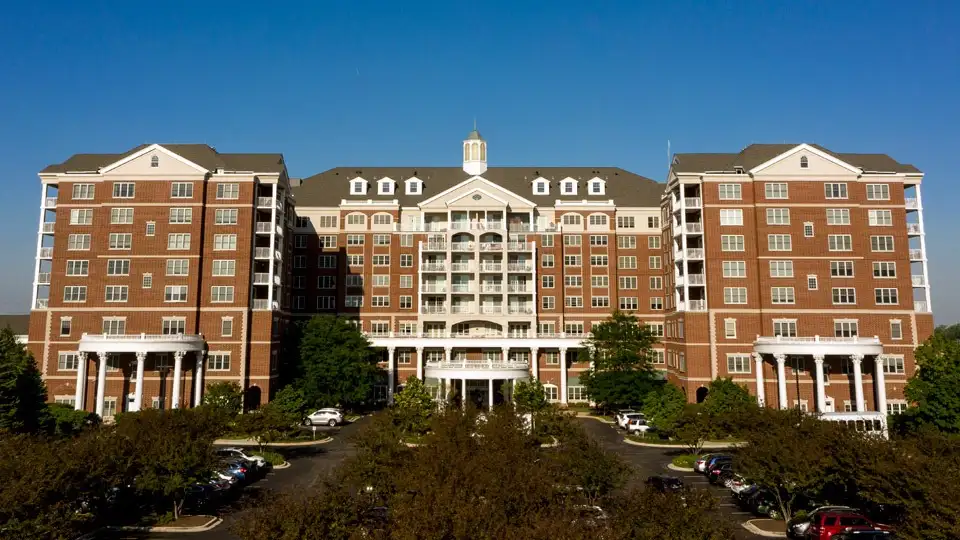 a large multiple story building apart of the community